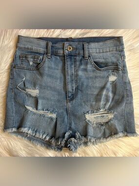 Windsor Light Blue Distressed Denim Jean Shorts